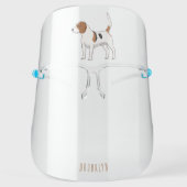 Beagle dog cartoon illustration face shield (Front)