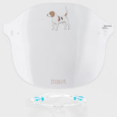 Beagle dog cartoon illustration face shield (Front w/Glasses)