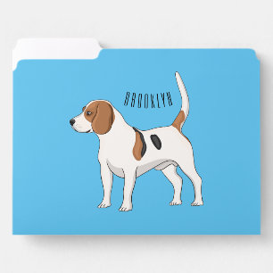Beagle dog cartoon illustration file folder