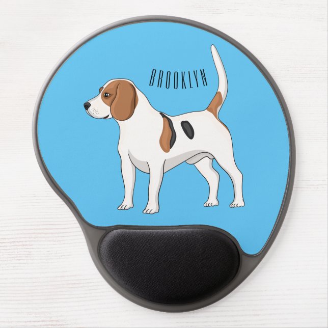 Beagle dog cartoon illustration gel mouse pad (Front)