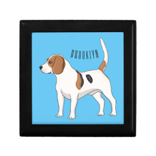 Beagle dog cartoon illustration  gift box
