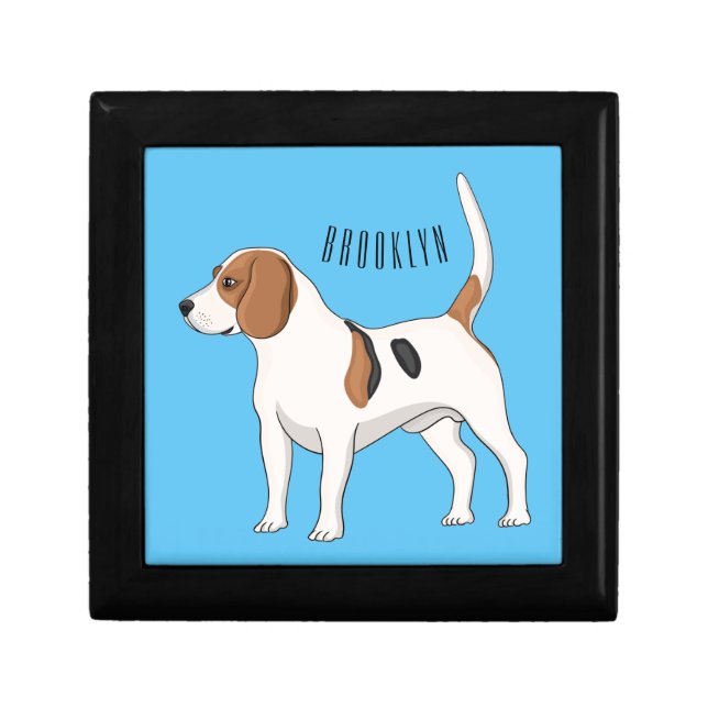 Beagle dog cartoon illustration  gift box (Front)