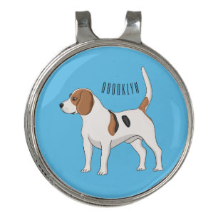 Beagle dog cartoon illustration golf hat clip