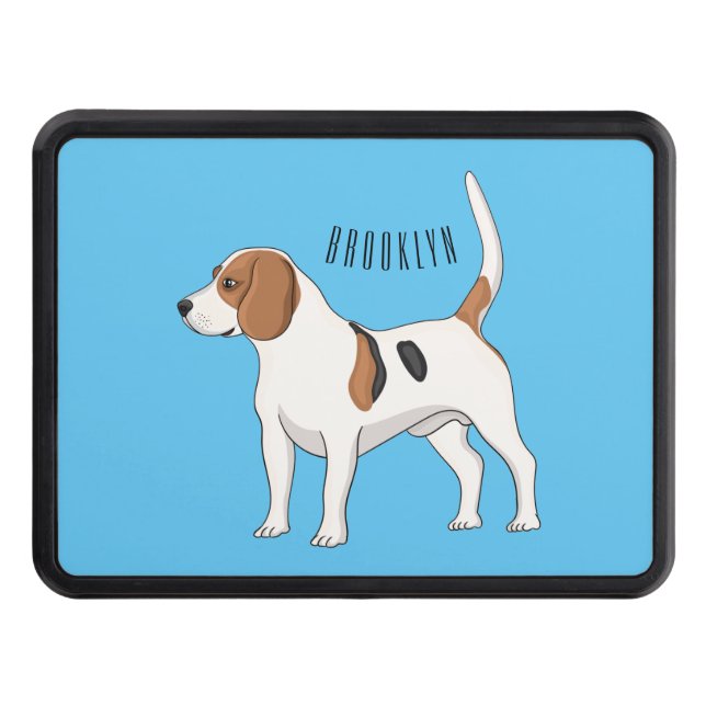 Beagle dog cartoon illustration  hitch cover (Front)