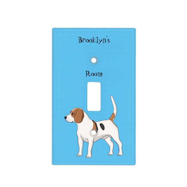 Beagle dog cartoon illustration  light switch cover (Front)
