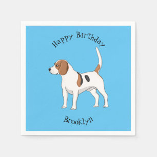 Beagle dog cartoon illustration napkins
