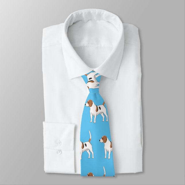 Beagle dog cartoon illustration  neck tie (Tied)