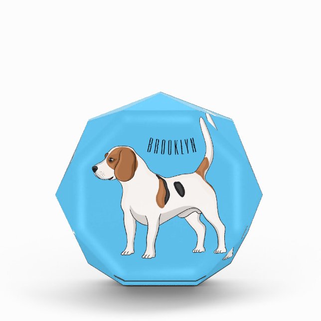 Beagle dog cartoon illustration  photo block (Front)