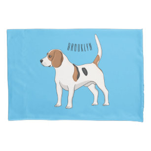 Beagle dog cartoon illustration pillow case