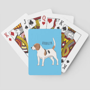 Beagle dog cartoon illustration  poker cards