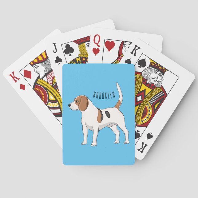 Beagle dog cartoon illustration  poker cards (Back)
