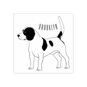 Beagle dog cartoon illustration rubber stamp