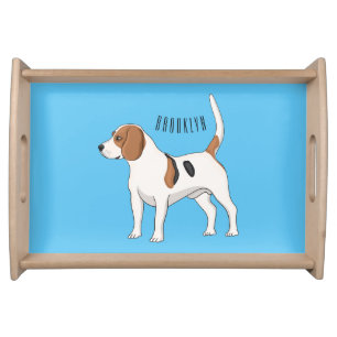 Beagle dog cartoon illustration serving tray