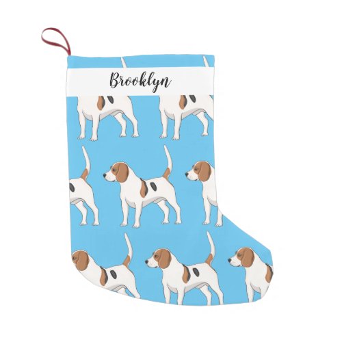 Beagle dog cartoon illustration  small christmas stocking