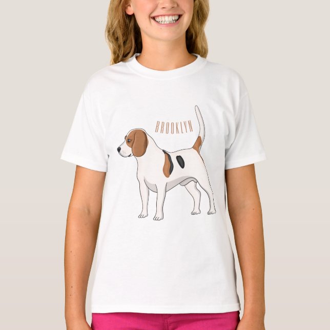 Beagle dog cartoon illustration T-Shirt (Front)