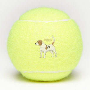 Beagle dog cartoon illustration tennis balls