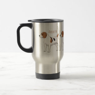 Beagle dog cartoon illustration travel mug