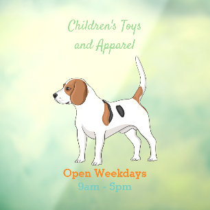 Beagle dog cartoon illustration  window cling