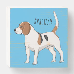 Beagle dog cartoon illustration  wooden box sign