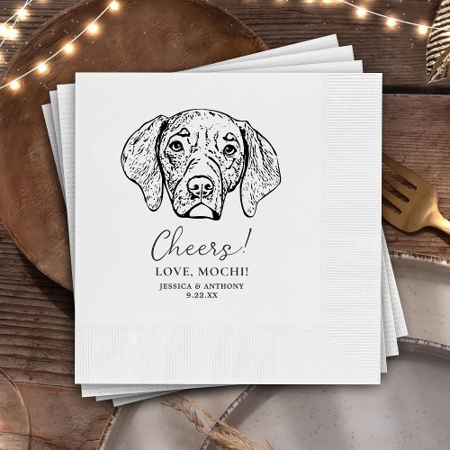 Beagle Dog Cheers Custom Dog Wedding Napkins