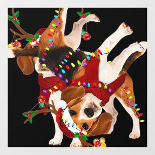 beagle dog christmas Classic T-Shirt Wall Decal