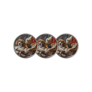 Beagle Dog Christmas Festive Golf Ball Marker