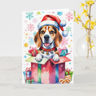 Beagle Dog Christmas Greeting Card