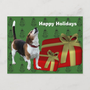 Beagle Dog Christmas Holiday Postcard
