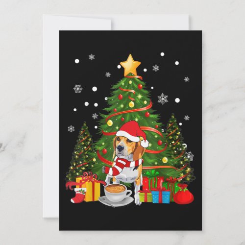 Beagle Dog Christmas Is Gift Coffee Light Tree Save The Date