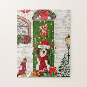 Beagle Dog Christmas Jigsaw Puzzle