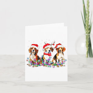 Beagle Dog Christmas Lights Cute Pet Matching Fami Card