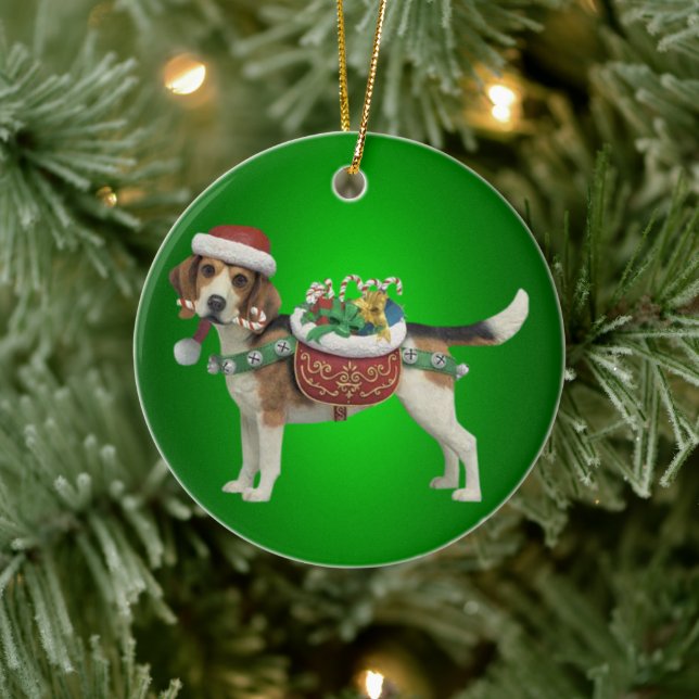 Beagle Dog Christmas Ornament (Tree)