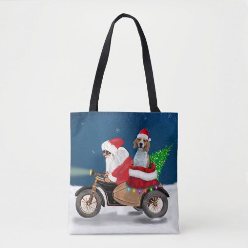 Beagle Dog Christmas Santa Claus  Tote Bag