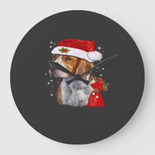 Beagle Dog Christmas T Shirt Dog Family Christmas Large Clock