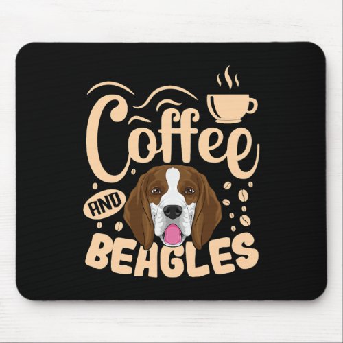 Beagle Dog Coffee Addict Beagle Owner Lovers  Mouse Pad