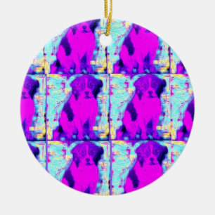 beagle dog collage ceramic ornament