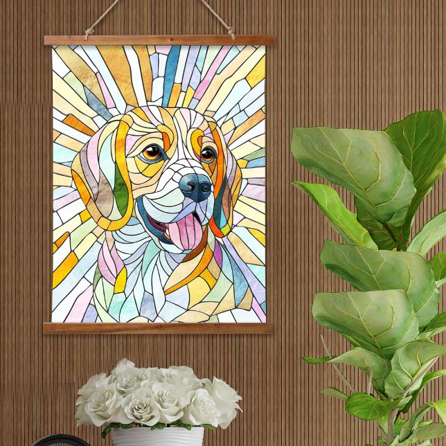 Beagle dog - Colorful Mosaic art Hanging Tapestry (Creator Uploaded)