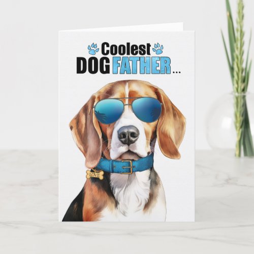 Beagle Dog Coolest Dad Fathers Day Holiday Card