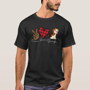 Beagle Dog Cute Peace Love Puppy T-Shirt
