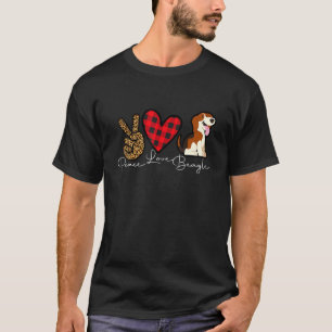 Beagle Dog Cute Peace Love Puppy T-Shirt