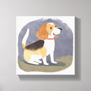Beagle Dog   Cute Pet Dog Puppy Watercolor Canvas Print