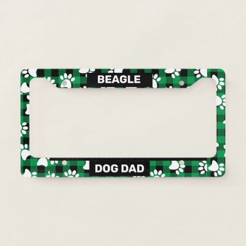 Beagle Dog Dad License Plate Frame