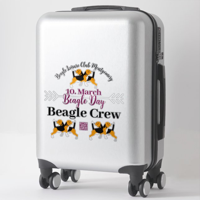 Beagle Dog Day Mailing  Sticker (Suitcase)
