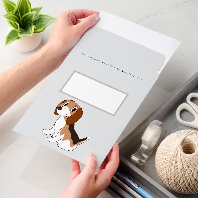 Beagle Dog Design Any Colour Background Envelope Mailers (Desk)