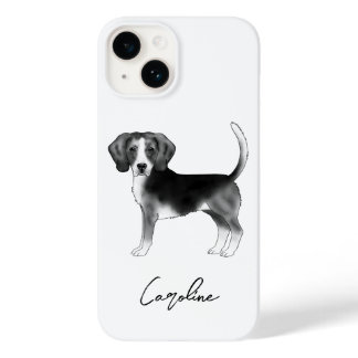 Beagle Dog Design In Black And White With Text Case-Mate iPhone 14 Case