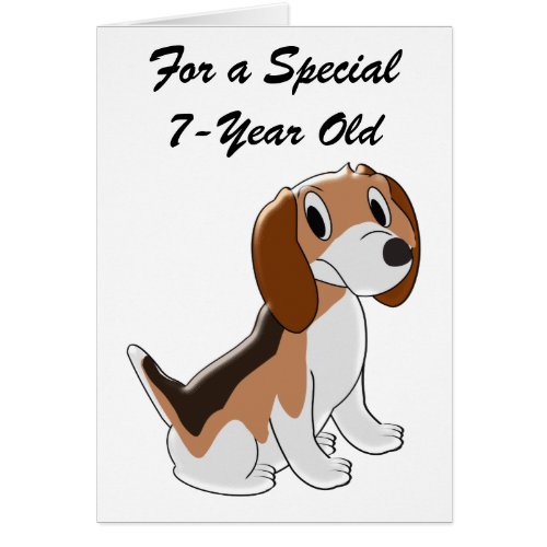 Beagle Dog Design Personalised 7th Birthday