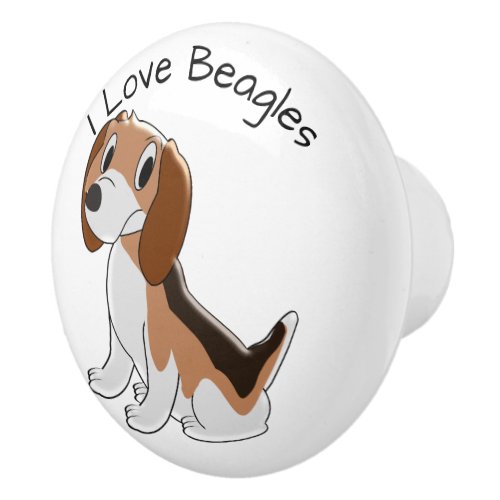 Beagle Dog Design Personalised Ceramic Knob