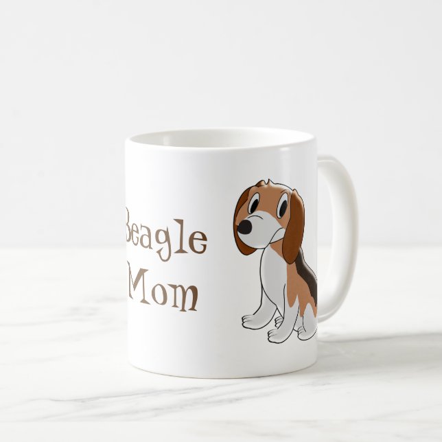Beagle Dog Design Personalised Coffee Mug (Front Right)