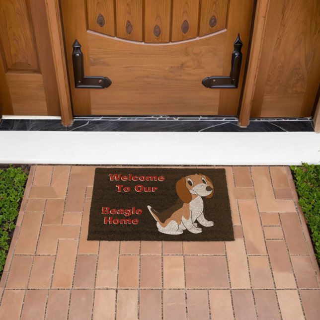 Beagle Dog Design Personalised Fiber Doormat (Insitu (Outdoor))