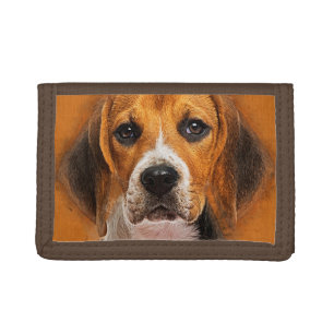 Beagle dog digital art trifold wallet